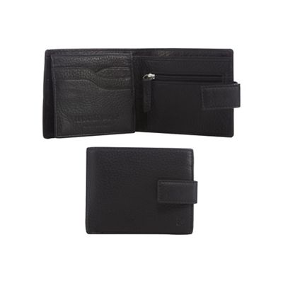 Black grained leather wallet in a gift box